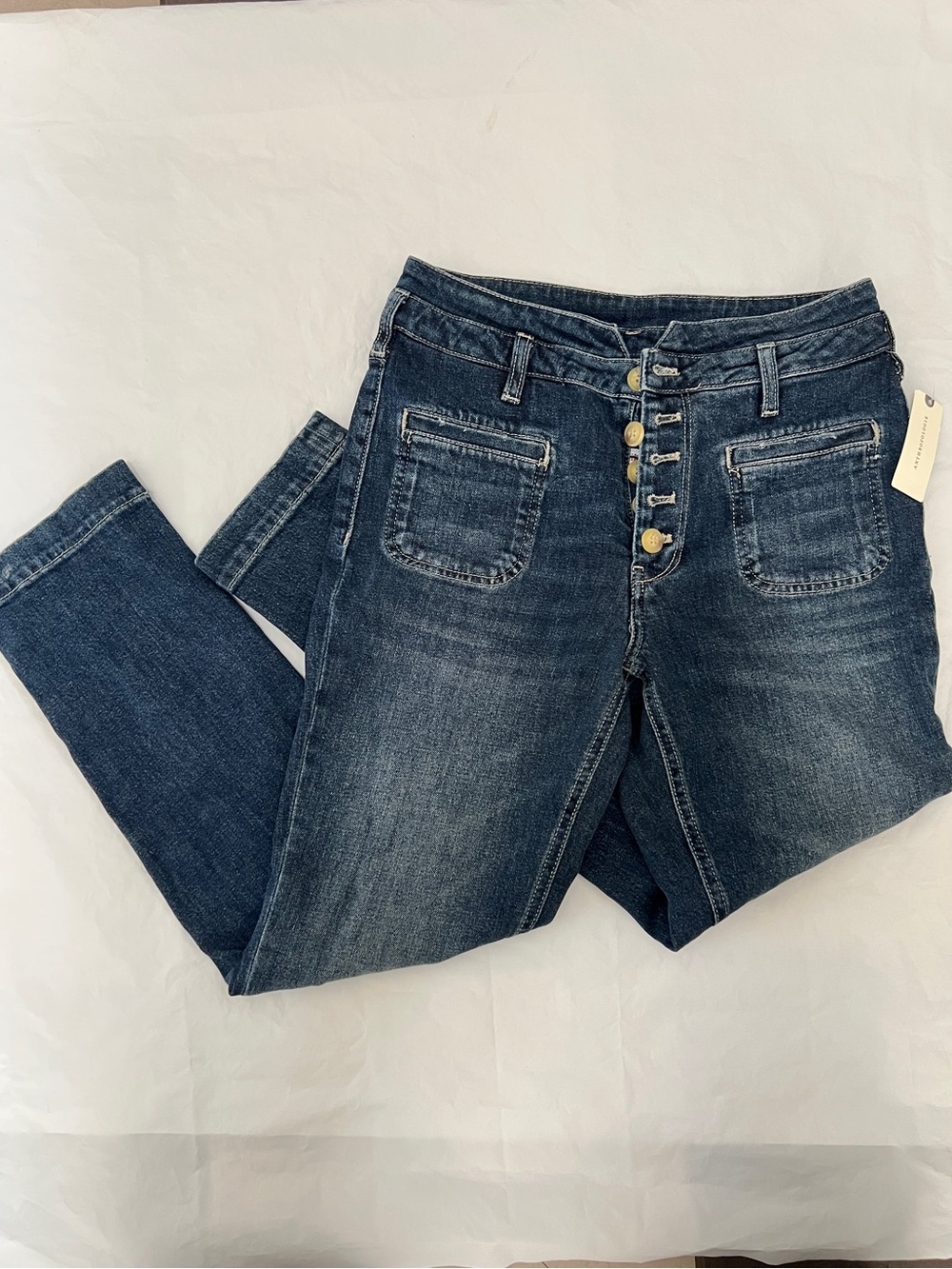 Pilcro Anthropologie High Rise Slim Ankle Jeans Blue Denim 26 NWT